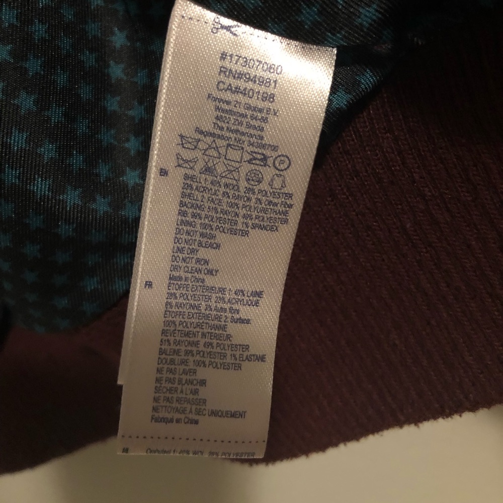 Forever 21 burgundy + black varsity bomber jacket - Picture 9 of 12